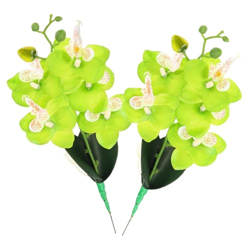 uxcell 2 Pcs Artificial Phalaenopsis Fake Flowers, 12 Inch Real Touch Artificial Floral Fake Bouquet for Wedding Bride Shower Gift Home Decor DIY Crafts, Yellow - color: Yellow, size: 12 Inch