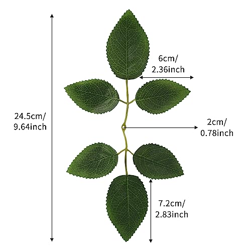 80pcs Rose Leaves Greenery Artificial Fake Green Leaves Bulk for DIY Wedding Bouquets Centerpieces Party Decorations - color: 80pcs 6-leaf Rose Leaves