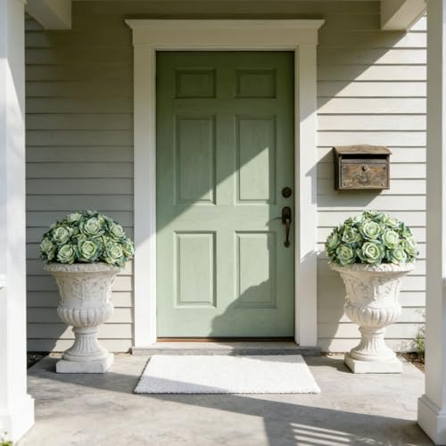 INXUGAO Artificial Flowers Fake Roses for Outdoor, 6Pcs 28" Long Stem Silk Roses for Wedding Indoor Outside Party Decor, Realistic Faux Bouquet for Tall Vase Planter (Green) - color: Rose-green 6 Pcs