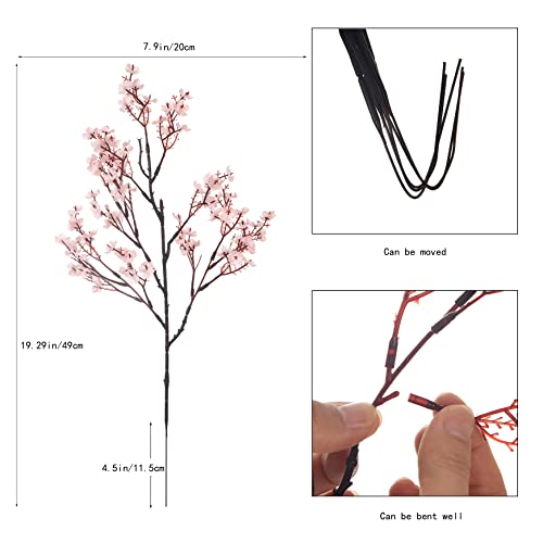 15PCS Artificial Baby Breath Flowers Fake Silk Real Touch DIY Floral Bouquets Decor Wedding Party Decoration Arrangements-Pink - color: 15pcs-pink
