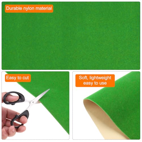 MECCANIXITY Artificial Model Grass Mat 16 Inch x 39 Inch Artificial Grass Turf Realistic Fake Grass Decor for Model Trains Scenery Craft Lawn Garden Decoration, Medium Green - color: Medium Green