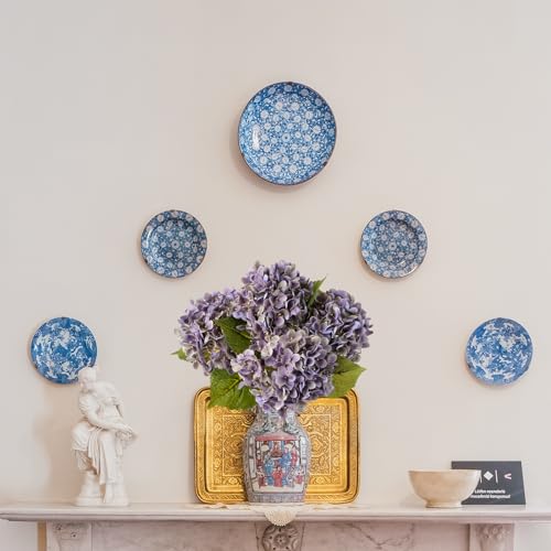 ZYTUYO 4 Pcs 20'' Gray Purple Real Touch Hydrangea Artificial Flowers Vintage Lifelike Latex Hydrangeas Long Stem for Boho Home Decor Porch Outdoor Wedding Kitchen Xmas Table Centrepiece - color: Dark Purple