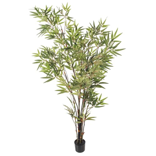 Vickerman Everyday 5' Artificial Potted Black Japanese Bamboo Tree - Premium Lifelike Faux Plant for Home or Office Decor - Maintenance Free Bamboo Tree - size: 5ft