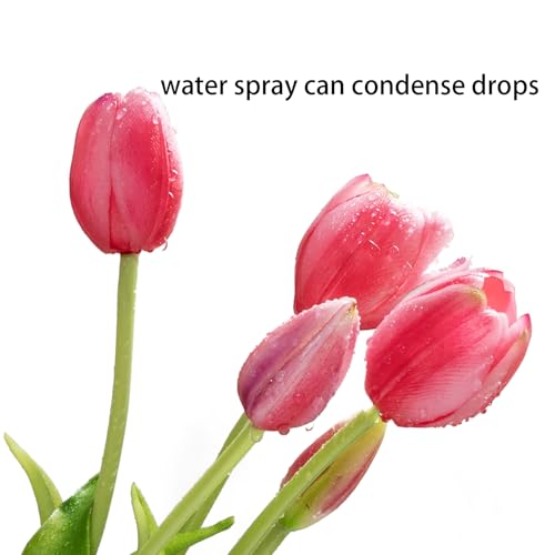 15 Artificial Tulips Flowers,Soft Touch Latex Bouquet, Fake Tulips Flowers,Spring Wedding Home Room Table Centerpiece Decor Rouge Pink Set - color: 15pcs Rouge Pink(no Vase)