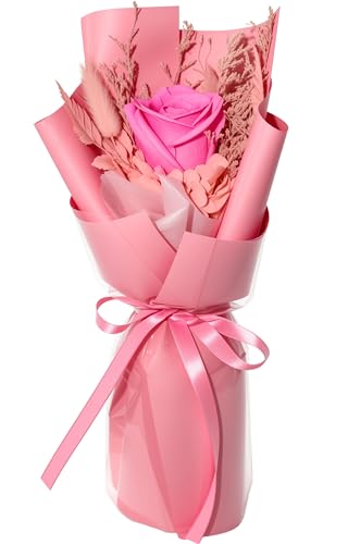 Preserved Flowers Bouquet,Flowers For Delivery,Pink Rose Bouquets,Birthday Flowers Gifts For Women Mom Grandma Wife Friends,Real Roses Gift From Daughter Valentine’S Day Mothers Day Anniversary - color: Pink, size: Rose Bouquet
