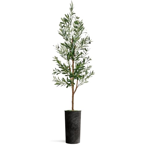 Artificial Tree in Optional Designed Pot, Fake Olive Silk Tree for Indoor and Outdoor Home Decoration - 68" Overall Tall (Plant Pot Plus Tree) - style: Olive Tree