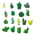 Mini Cactus, 34 Piece Small Cactus Decor Collection with Desert Theme, Resin Figurines for Home and Office Decoration, Miniature Garden Arrangement Decorations