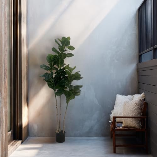 XBrand 59.1" Artificial Fiddle Leaf Fig Tree - color: Fiddle Leaf Fig Tree, size: 5in