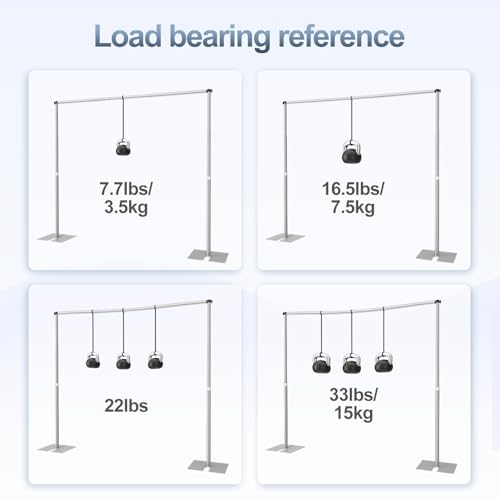 EMART Heavy Duty Backdrop Stand for Parties, 8.5x10 ft Pipe and Drape Adjustable Back Drop Stand Kit with Flat Base, Sturdy Photo Background Frame DIY Pole for Flower Wall Wedding Curtain - color: Sliver, size: 10X8.5ft