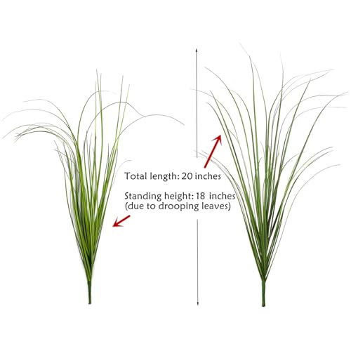 CATTREE Artificial Plants Fake Wheat Grass Shrubs, Faux Greenery Plastic Bushes Tall Stems for Outdoor Indoor Wedding Christmas Decoration Office Yard Table Arrangements Planter Filler Decor 8 Pack - color: Wheat Grass - Green - 8 Pack