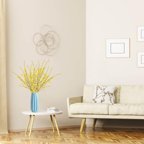 Artificial Forsythia Flowers,5Pcs 39.4 inch Artificial Forsythia Blossom Jasmine Stems Fake Silk Forsythia Branches for Flower Arrangement Wedding Home Office Decoration - size: 5PCS
