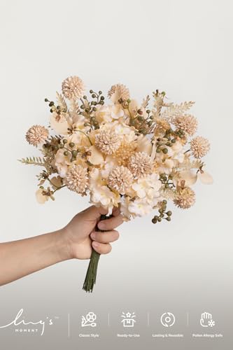 Ling's moment Artificial Greenery Stems Box Set, Faux Greenery Picks for DIY Bridal Bouquets Wedding Floral Arrangement Table Centerpieces, Creamy Yellow & Tawny Beige & Sage - color: Filler Flower Combo- Creamy Yellow & Tawny Beige & Sage