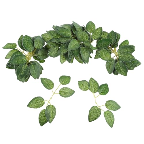 40 Pcs Green Leaves for Decoration Silk Fake Leaves Bulk Artificial Flowers Rose Leaves Plastic Artificial Leaves For Crafts Faux Fake Greenery Leaves Bouquet Garland Wreath Floral Arrangement DIY