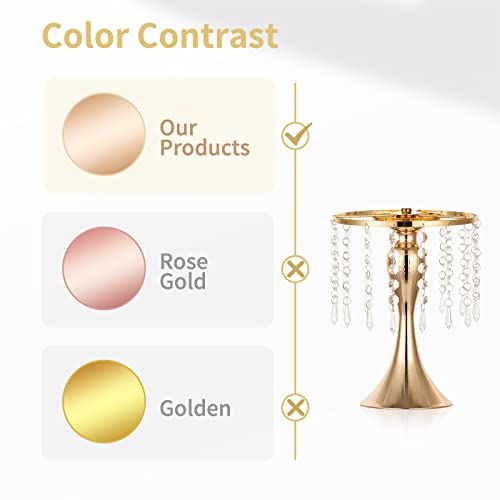 NUPTIO 10 Pcs Crystal Flower Stand Wedding Centerpieces for Tables, 10.2in/26cm Height Metal Flowers Holders Party Reception Dining Living Room Decor - color: Gold, size: 10 x S
