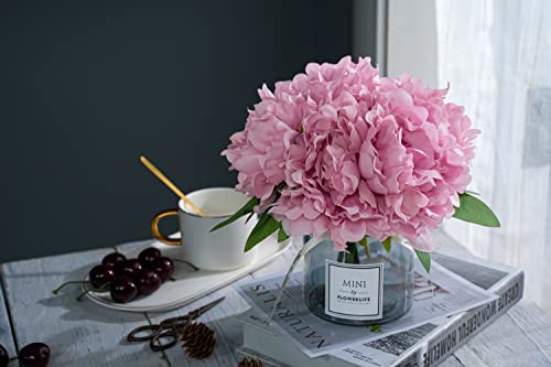 XIAYAN Artificial Flower and Glass Bottle Set, Isn Style, Suitable for Living Room, Dining Table, Office, Wedding, Hotel Banquet and Family Decoration. (Pink Purple) - color: Pink Purple