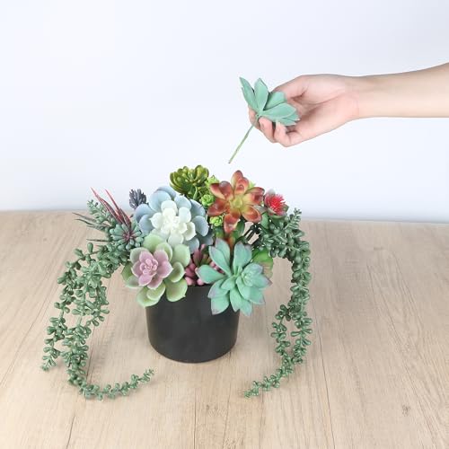 COTSEN 24 Pcs Artificial Succulent Plants Fake Succulent Plants Unpotted Faux Succulents Suitable for Office Family Restaurant Frame Kitchen Indoor Outdoor Decor