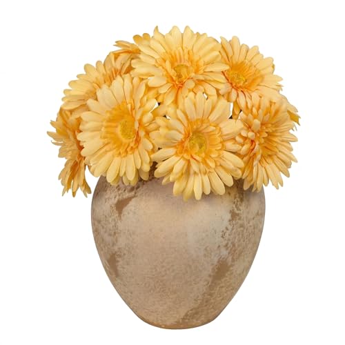 TOPIA Artificial African Daisies Flowers African Daisy Silk Flowers Artificial Gerbera Daisies Pack of 10 (Champagne) - color: Champagne, size: 10pcs