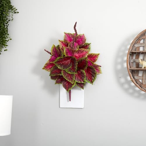 Nearly Natural 23” Coleus Bush Artificial (Set of 6) Silk Plants, Pink