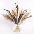 Natural Dried Pampas Grass Bouquet with Eucalyptus, 17” Boho Floral Arrangement for Vase, Home Office Farmhouse Decor, Wedding Centerpieces, Rustic Home Decor