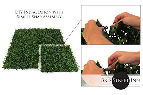 3rd Street Inn Artificial Greenery Wall Panels for Privacy - 12-Pack - color: Grass