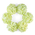 DuHouse Artificial Bigger Silk Hydrangea Flower Heads with Stem Fake Green Hydrangea Flowers for Wedding Home Garden Centerpiece Pack of 6 - color: Green