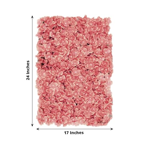 Efavormart 4 PCS Pink & Dusty Rose Silk Hydrangea Flower Mat Wall Wedding Event Decor for DIY Centerpiece Arrangement Party Decorations - color: Dusty Rose
