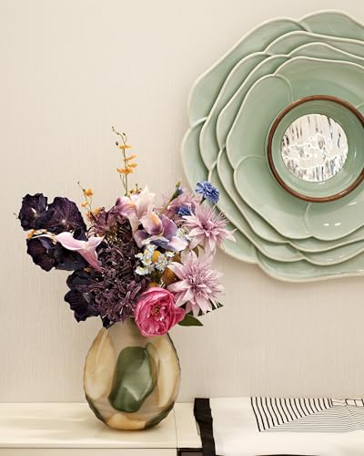 Artificial Flowers & Fake Flowers Bouquet, Lifelike Faux Silk Spider Lily Arrangement, Luxe Jewel Tone Centerpiece for Home Wedding Party
