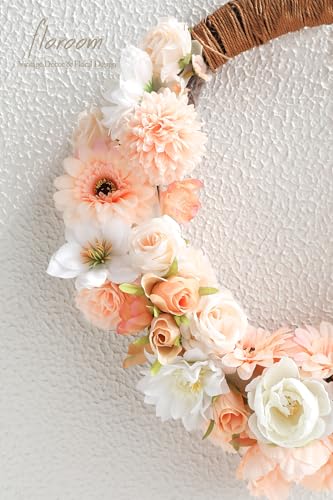 Floroom Mini Artificial Flower Heads Apricot Peach & Soft Cream Fake Peony Daisy Rose Multicolor Small Faux Silk Flower Heads for Cake Craft Garland Wedding Party Graduation Cap DIY Home Decoration - color: Soft Cream