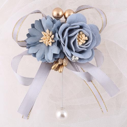 Dusty Blue Boutonnieres Set of 12 for Groom Groomsmen Best Man Artificial Flower Formal Party Boutonniere for Men Suit Decoration Wedding Graduation Prom Homecoming Dusty Blue - color: Dusty Blue Boutonniere ( 12pcs )
