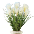 Collections Etc Faux Pampas Grass Picks - Set of 3 - Outdoor or Indoor Decorative Accent, White