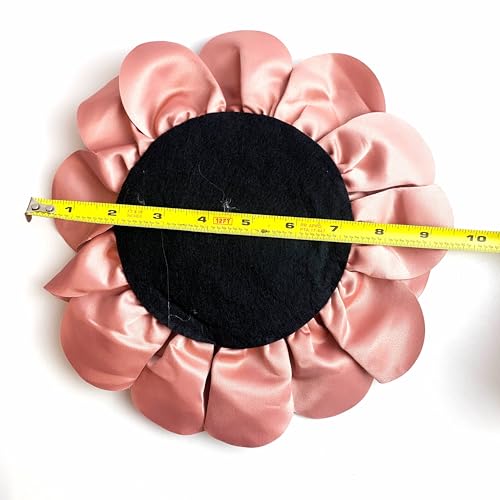 Heyiwell Large Satin Fabric flower for Brooch Pin Wedding Party Dance Dress Suit Clothes Head Hair Accessories DIY Decor 9.45"Inch - color: Dusty Pink