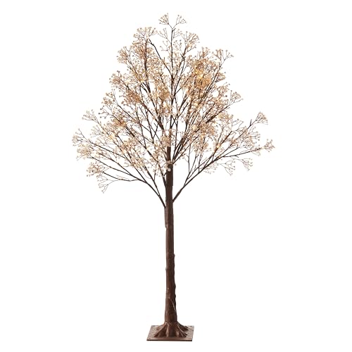 Hairui Lighted Gypsophila Tree 4FT 90 LED Artificial Baby Breath Flowers with Lights for Wedding Party Winter Christmas Holiday Decoration