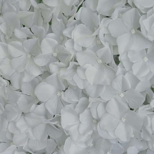Tableclothsfactory 4 PCS White Silk Hydrangea Flower Mat Wall Wedding Event Decor for DIY Centerpieces Arrangements Party Decorations - color: White