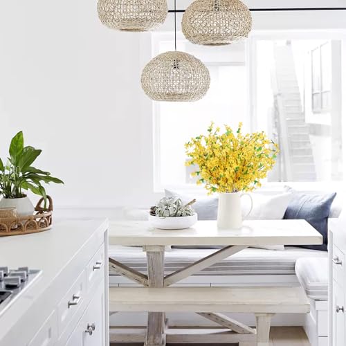 16Pcs Artificial Forsythia Branches: 23.6" Silk Yellow Flowers Faux Forsythia Branches Fake Spring Flowers Artificial for Decoration Wedding Office Home Party Dining Table Vase Indoor Outdoor - color: 16 Pcs