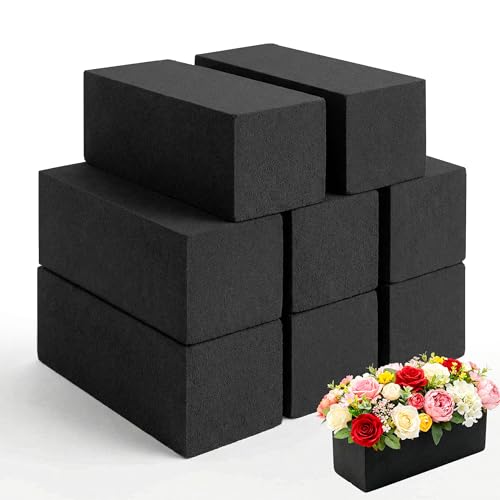 Max Shape Black Floral Foam Blocks for Artificial & Dried Flowers, Reusable Floral Foam Blocks, Water Resistant Flower Foam Blocks, Dry Floral Foams for Artificial Flowers (8, 9x2.99x2.99") - color: 8 Pack, size: 9x3x3"