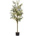5ft Artificial Olive Trees Indoor, Faux Olive Tree 5 Feet Fake Plants with Realistic Leaves Olive Silk Tree Home Bedroom Housewarming Gifts - color: 5ft