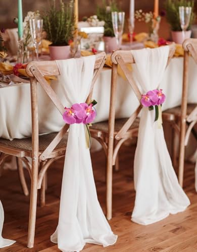 3.35” Purple Orchids Artificial Flowers Heads 15PCS Fabric Flowers for Crafts Faux Orchids for Bridal Shower Wedding Home Party Decor (Purple) - color: Purple