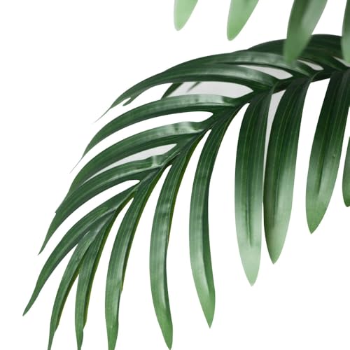 90-120cm Large Artificial Palm Tree Tropical Fake Plants Green Plastic Palm Leafs Big Monstera Tree Branch for Home Garden Decor (90cm 9 Leaves)
