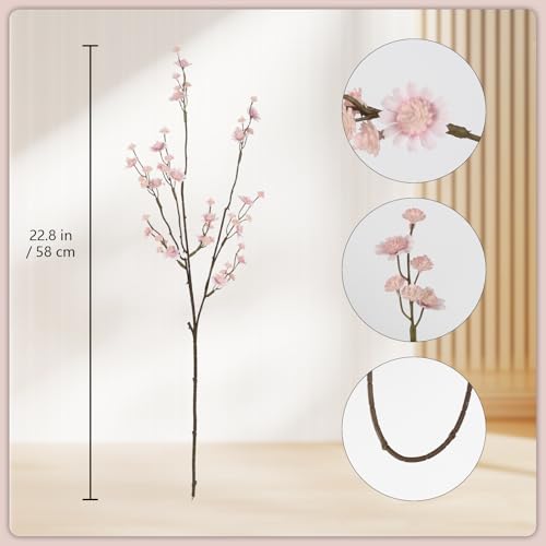 10PCS Light Pink Fake Babys Breath Bouquets 22.8" Tall Babys Breath Artificial Flowers Realistic Faux Silk Gypsophila Flowers Bulk for Bridal Shower Wedding Party Home Decorations (Light Pink) - color: Light Pink