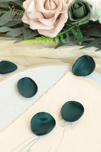 Floroom 300pcs Rose Petals Emerald Green Faux Silk Flower Petals for Wedding Flower Girl Basket Aisle Scatter Dinner Table Centerpieces Party Confetti Bridal Shower Romantic Night Decoration - color: Emerald Green, size: 300pcs