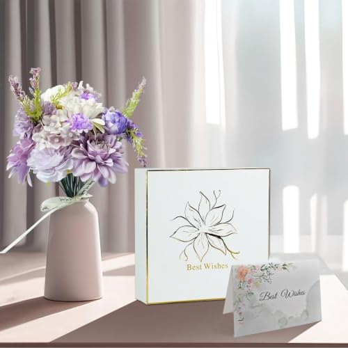 Lavender Silk Flowers, Artificial Flower Combo Box Set with Stems for Bridal Wedding Bouquets, Table Centerpieces Decor, Floral Arrangement Home Decor - color: Light Purple