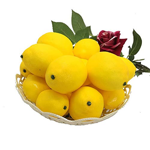 Faux Yellow Lemons Artificial Fruits Fake Lemon Lifelike Simulation for Lemonade Party Kitchen Table Decorations Garland Photography Props, 10 Pack - color: Yellow, size: 10 Pack