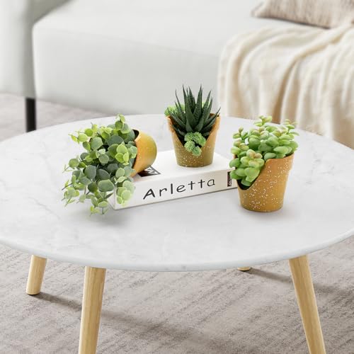 3 Pack Artificial Succulent Plants, Small Potted Fake Plants, Artificial Eucalyptus Leaf Aloe Vera Plants, for Home Decor, Farmhouse Bathroom Office Decor