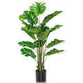 GOFLAME Artificial Monstera Deliciosa Plant, 5ft Potted Faux Tree with 15 Verdant Fake Leaves, Swiss Cheese Plant for Home Decor Indoor, Outdoor, Home, Office, 1 Pack - size: 5ft