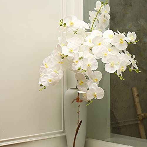 FagusHome 32" Artificial Phalaenopsis Flowers 5 Pcs Artificial Orchid Flowers Stem Plants for Home Décor