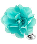 Premium Men's Formal Solid Color Flower Lapel Pin - Boutonniere for Men, Brooch Pin - color: Aqua