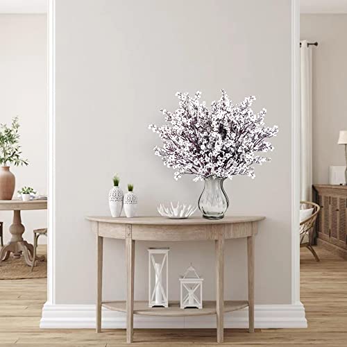 Sggvecsy 15 Pcs Babys Breath Artificial Flowers Gypsophila Bouquets Bulk Real Touch Fake Silk Flowers for Home Wedding DIY Floral Arrangement Kitchen Table Centerpiece Festival Decoration (White) - color: White, size: 15Pcs