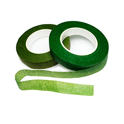 BEADNOVA Floral Tape 1/2inch Mix Dark Green Flower Tape for Bouquets Floral Arranging Stem Wrap Craft (Dark and Moss Green, Total 60yards) - color: Moss and Dark Green