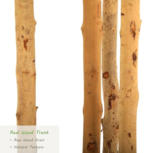 Nafresh 7ft Ficus Tree Artificial with Multi-Real Wood Trunks & White Planter, 84in Realistic Texture Potted Faux Ficus Tree, Fake Trees Indoor for Home Office Living Room Bedroom Porch Decor - size: White Planter - 6.99ft