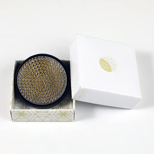 Wazakura Ikebana Kenzan Japanese Flower Holder, Made in Japan, Floral Arranging Pin Frog, Round - 2.4"(61mm) Brass